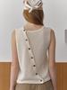 Elssibeui Diagonal Buttons Sleeveless Knit_Ivory