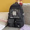 Schoolbag Vitality Soft Fog Powder Lace Polka Dot Girl Backpack Girlfriend Daily Class Junior High School Travel Sweet Backpack