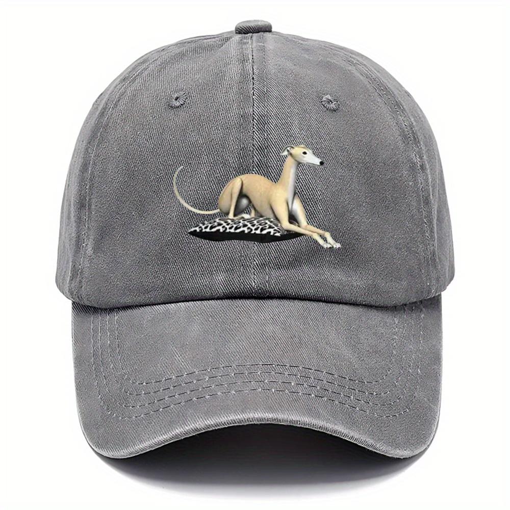 Dog print hat fashion style washed hat DAD hat