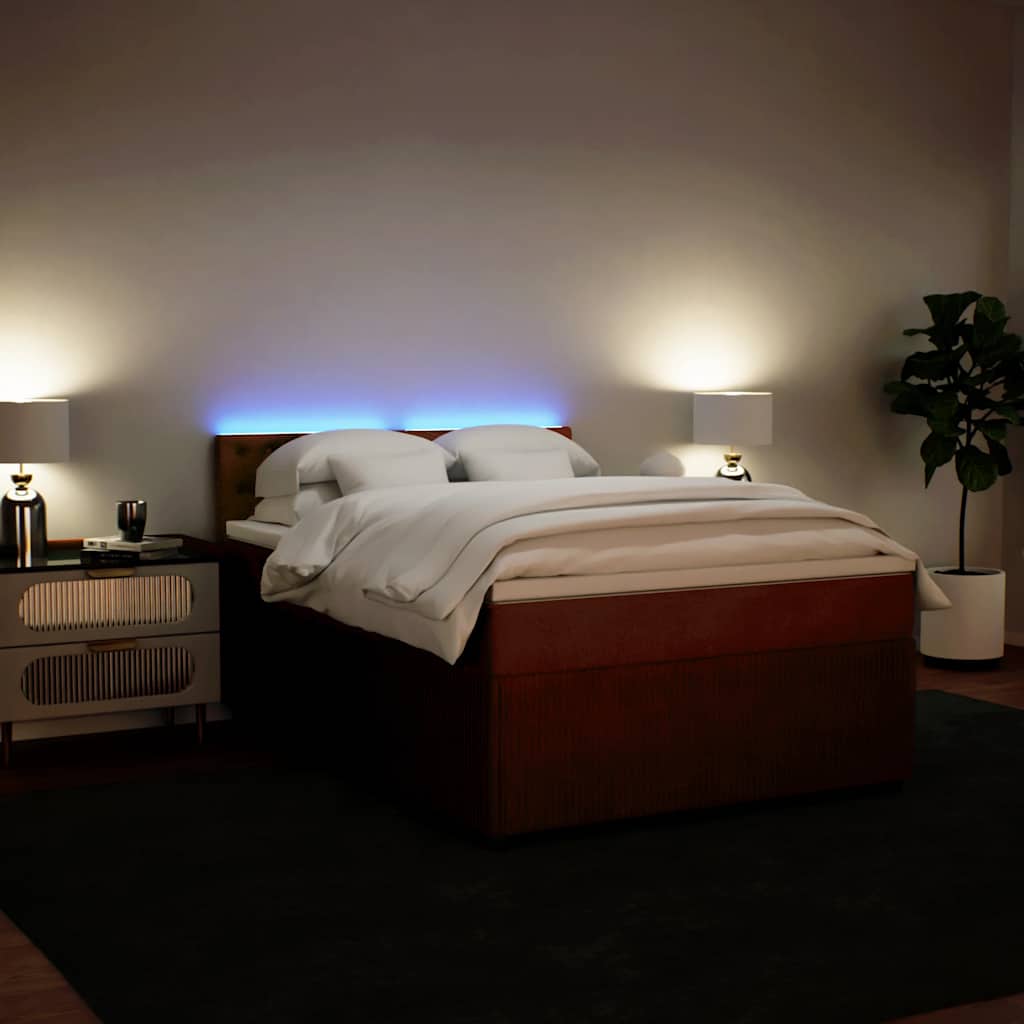 Box Spring Bed with Mattress Pink 160 X 200 Cm Velvet