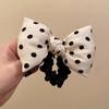 Korean Style Polka Dot Bow Scrunchie, Sweet Cute Hair Elastic for Women & Girls Elegant Hair Accessory for Daily Wear
