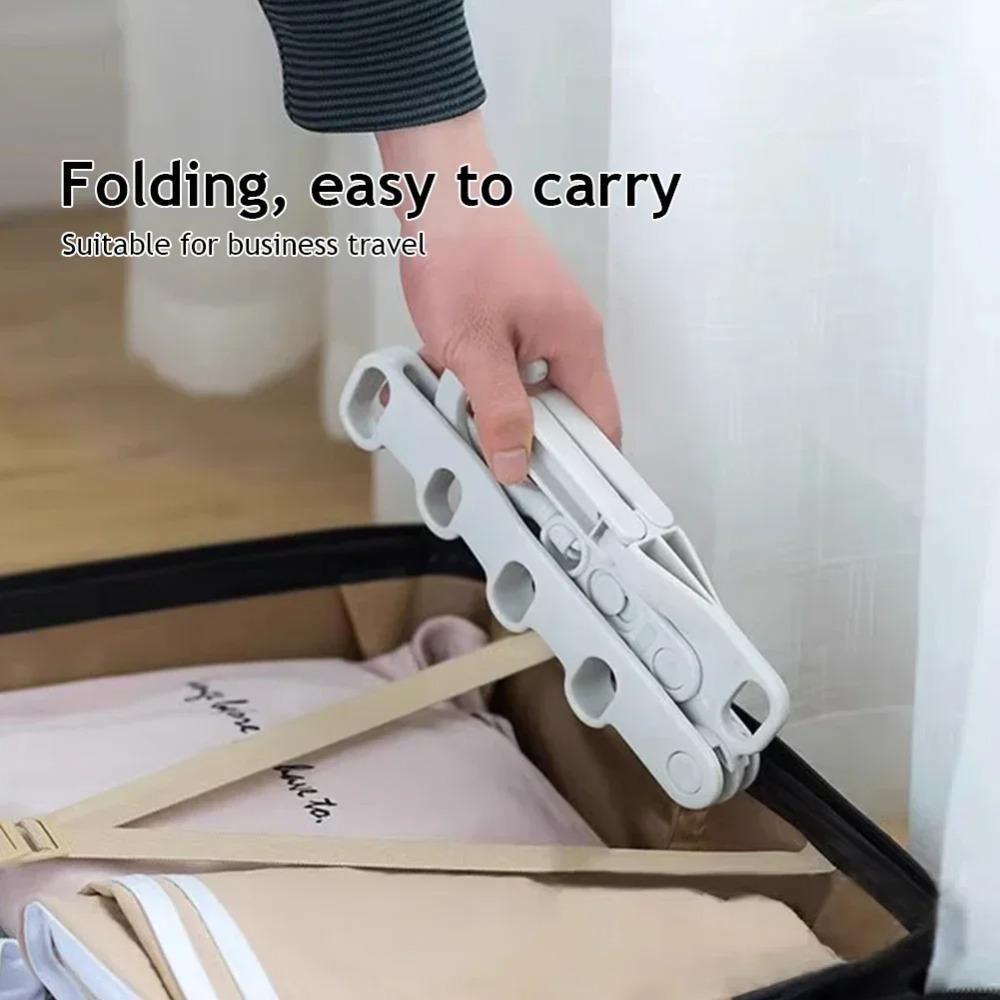 5-Hole Portable Clothes Hanger Foldable Travel Drying Rack for Hotel Camping Backpacking