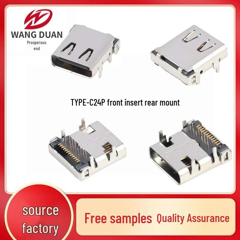 USB 3.1 Type-C 24-Pin On-board, Double-sided/Front Insert, Rear SMT/DIP, Dual-row SMT Connector