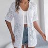 Elegante Damen Strickjacke mit V-Ausschnitt, locker gestrickt, einfarbig kariert, Pullover, Oberteile für Frühling und Sommer