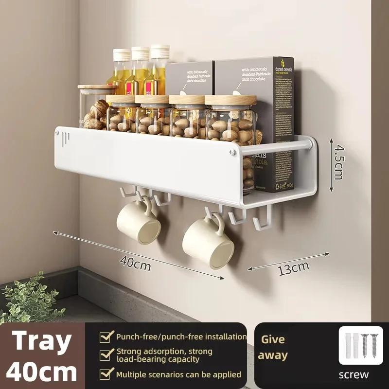 Estante Montado en Pared Estante de Almacenamiento para Especias Accesorios de Cocina Estante Soporte para Cuchillos de Cocina Colgador Estante Organizador de Estantes