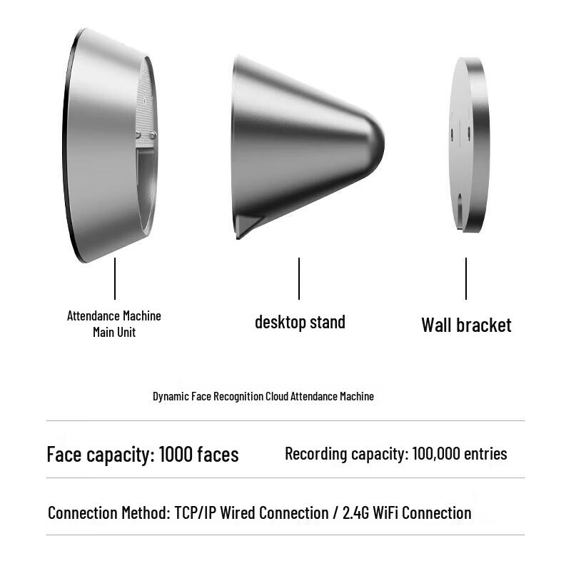 Deli Smart Cloud Wi-Fi Facial Recognition Attendance Machine CN Plug (adapter Included)