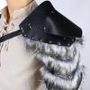 Medieval Furry Trim Shoulder Armors Adjustable Leather Shoulder Guard Pauldron for Halloween Cosplay Costume Accessory