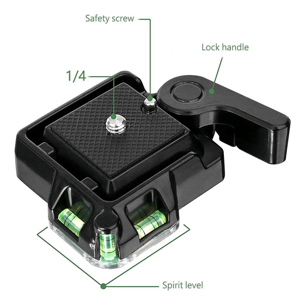 Camera Quick Release Plate Adapter with 1/4"-3/8" Screw for DSLR Camera Tripod Monopod Stabilizer Ball for Head (Black)