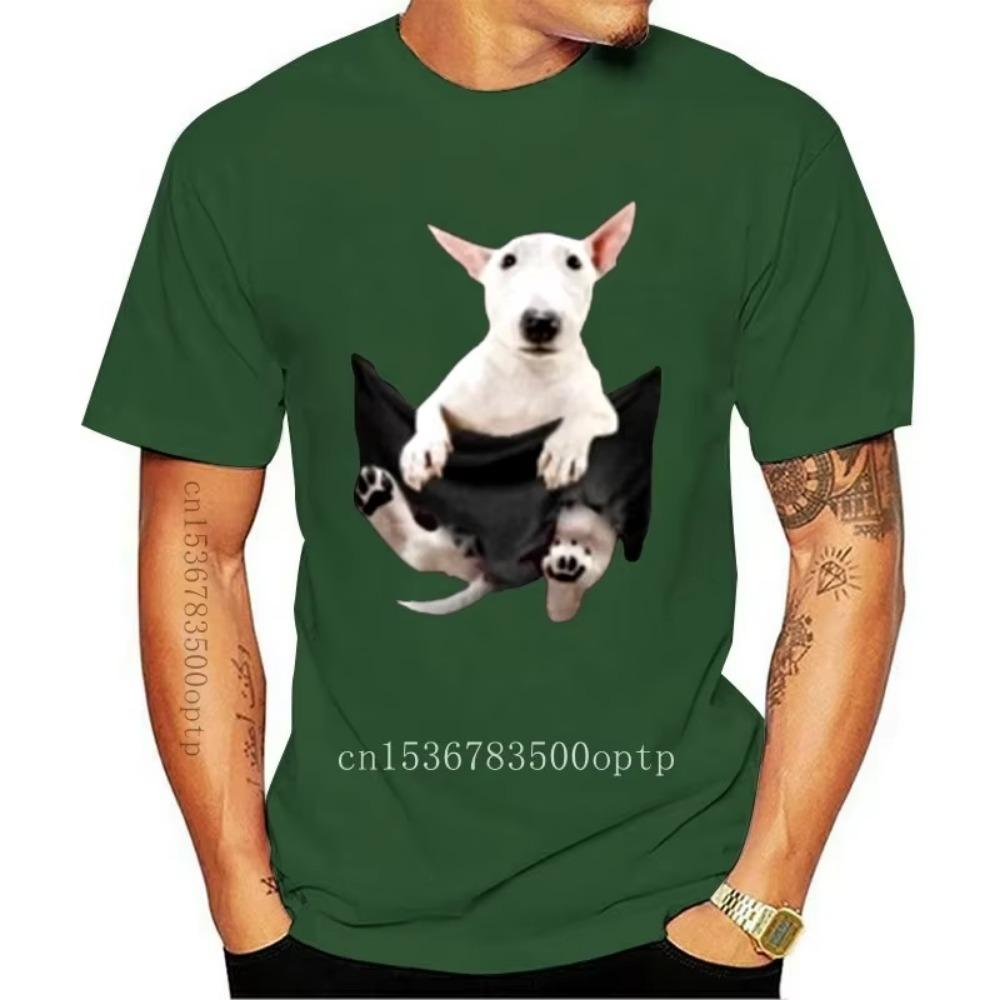 New Men T Shirt Bull Terrier In Pocket Funny T-shirt Women T-Shirt