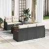 Garden Sofa Set with Cushions 6 pcs Black Poly Rattan