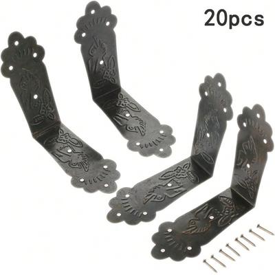 20pcs Vintage Metal Decorative Corner Brackets Corner Protectors for Boxes and Cases