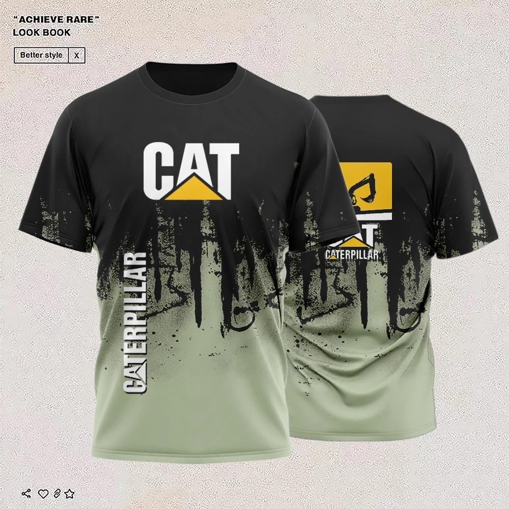 Summer Caterpillar T-Shirts CAT Excavator 3D Printed Streetwear Men Women Sports Fashion Oversized O-Neck T Shirt