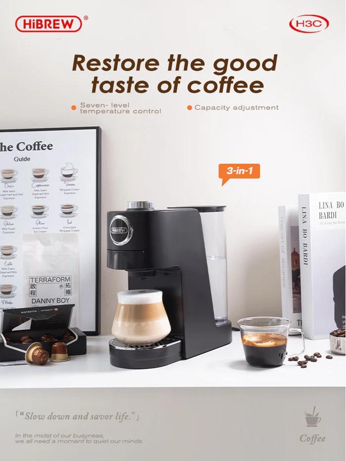 Kaffeemaschine HiBREW 3-in-1 Kapselfreiheit mit 7-stufiger Temperaturregelung H3C