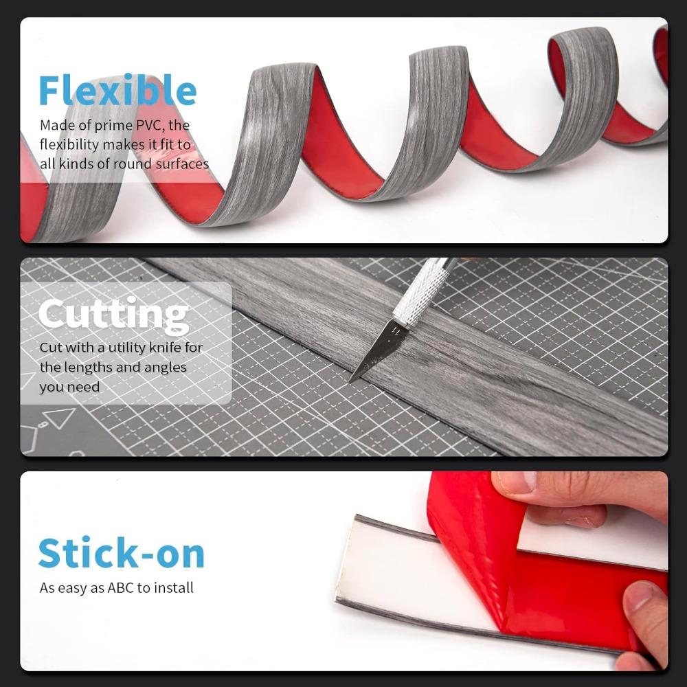 1PC 1M NEW Tile Floor Transition Strip Wear-resistant Self Adhesive Edging Trim Strip Flat Wood Grain Divider Strip Doorway