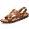 Old man head sandals men's 2024 summer new first-layer cowhide casual beach shoes genuine leather thick-soled non-slip cool slippers
