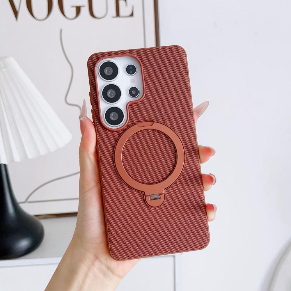 Original Tech-Woven Fabric 360° Magnet Ring Stand Phone Case For Samsung Galaxy S26 S25 S24 Ultra Case for Magsafe Back Cover