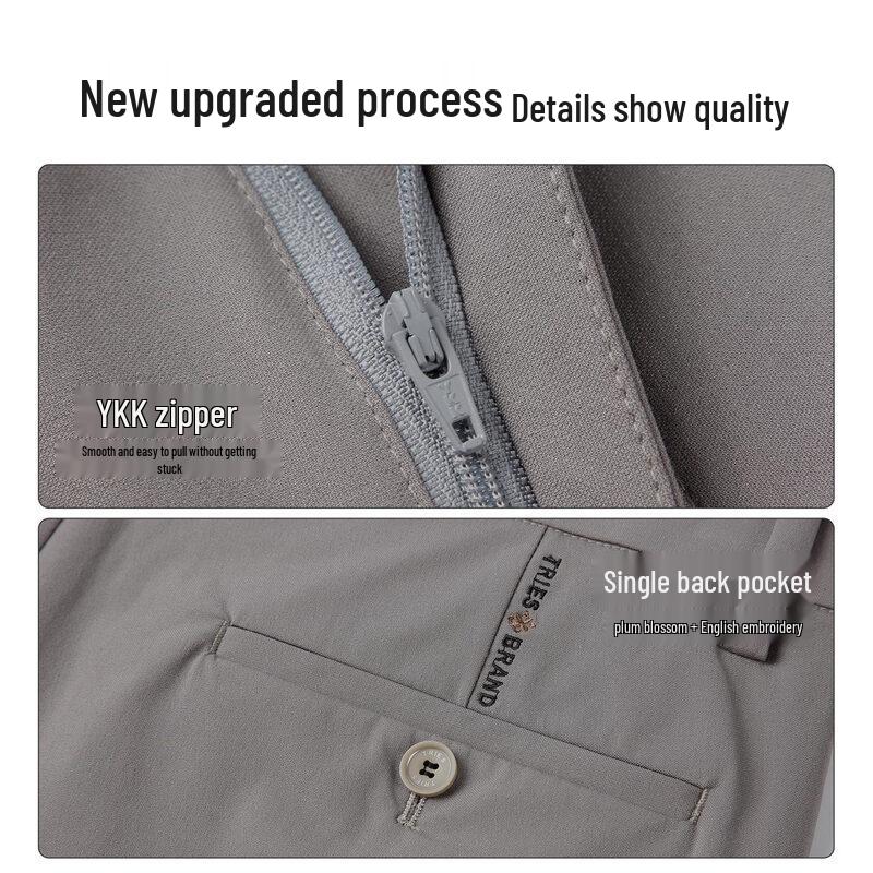 Tries Men's Grey Tencel Linen Straight-Leg Pants