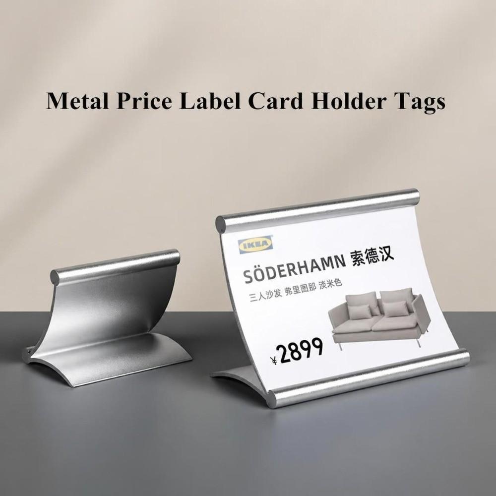 Pull-out Table Sign Holder Aluminum Alloy Table Number Bracket Desktop Price Tag Stand Retail Shop