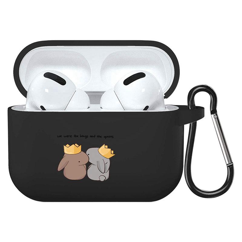 קריקטורה חמוד חיות מחמד כלב חתול בעל חיים ינשוף צמח פרחי אפל עבור אפל AirPods 2 3 כיסויי אוזניות חסינות זעזועים שחורות AirPods Pro Funds Cover