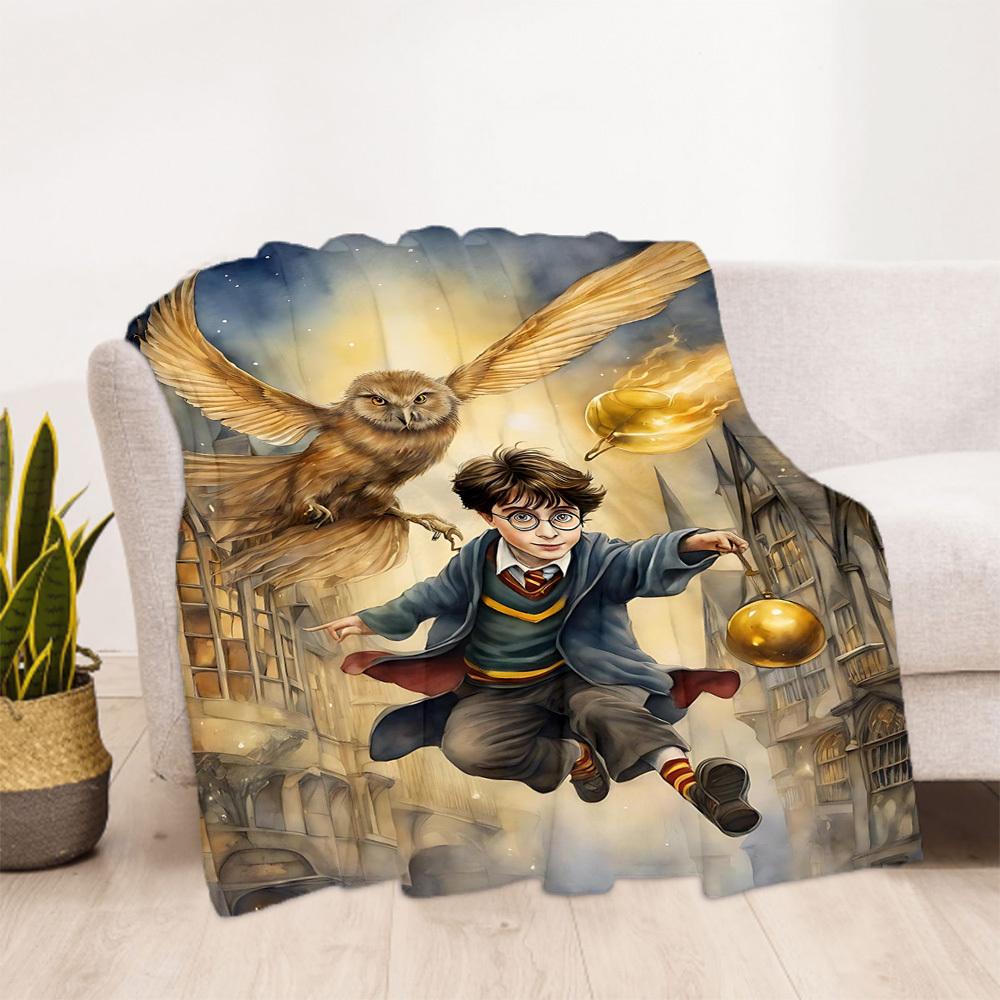 1pc Harry Potter Hogwarts Magic Outdoor Blanket Lightweight Flannel, All-Season Use for Sofa, Bed, Travel, Camping, Living Room, Office, Couch064