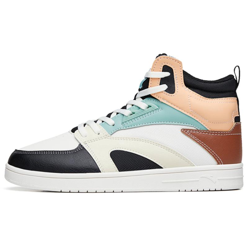 Anta Нескользящие Амортизирующие Высокие Скейтборд-Кроссовки Женские Бело-Черные 122238067-2 36.5