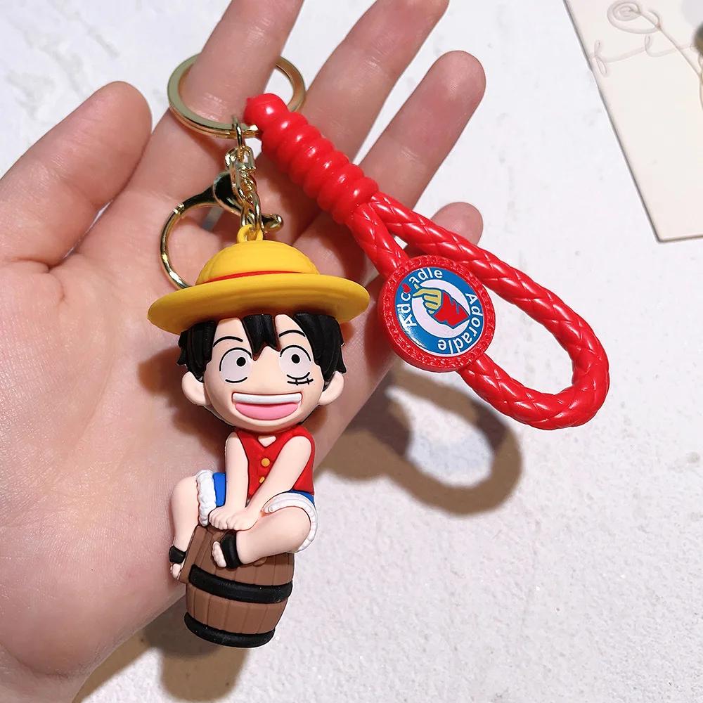 Q Ver. Anime ONE PIECE Keychain Luffy Zoro Ace Sabo Law Usopp Chopper Figure Doll Toy Pendant Car Key Ring Ornaments Gift