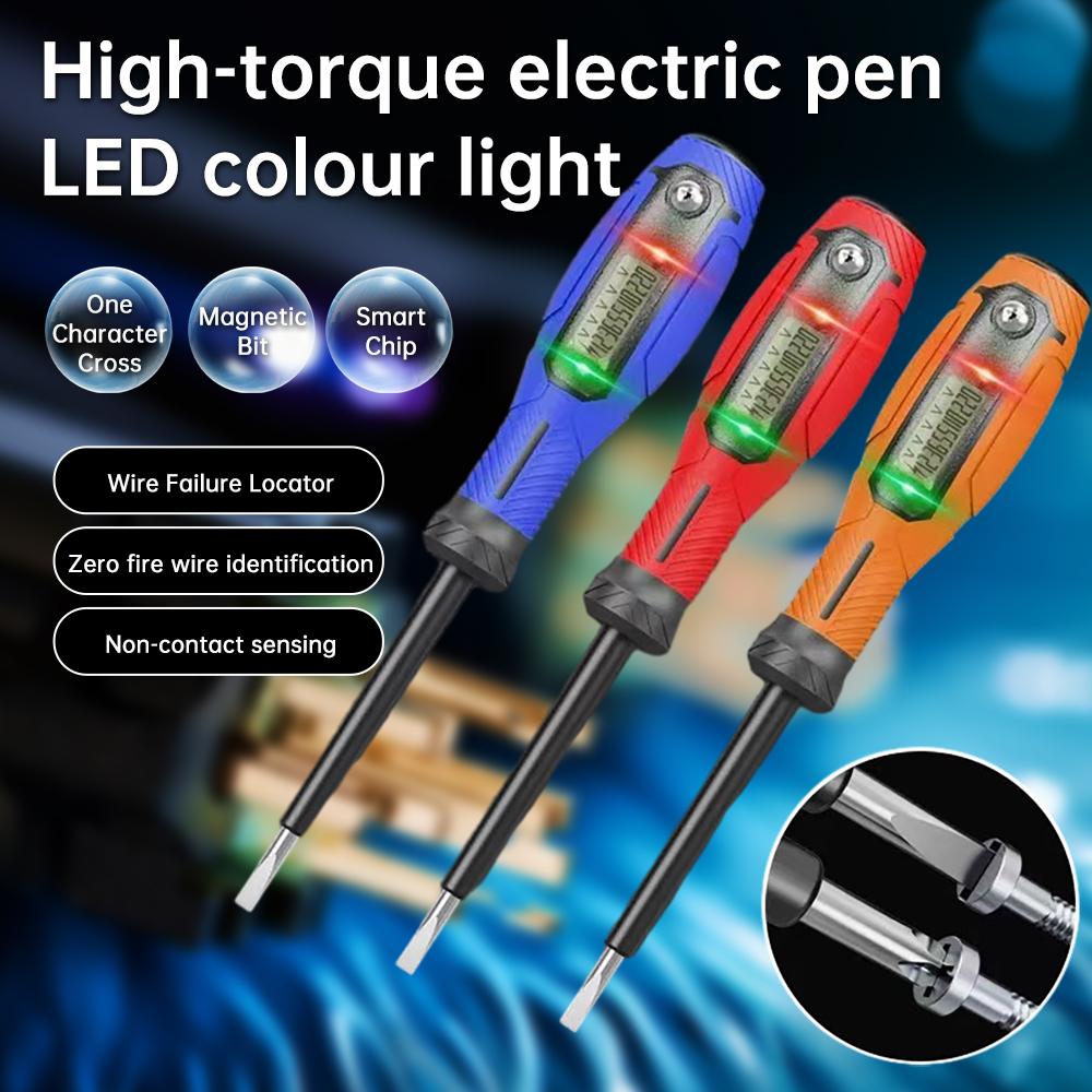 12-220V Non-Contact Screwdriver Voltage Tester Pen LCD Display Screen Voltmeter Detector Electrical Pen Voltage Indicator