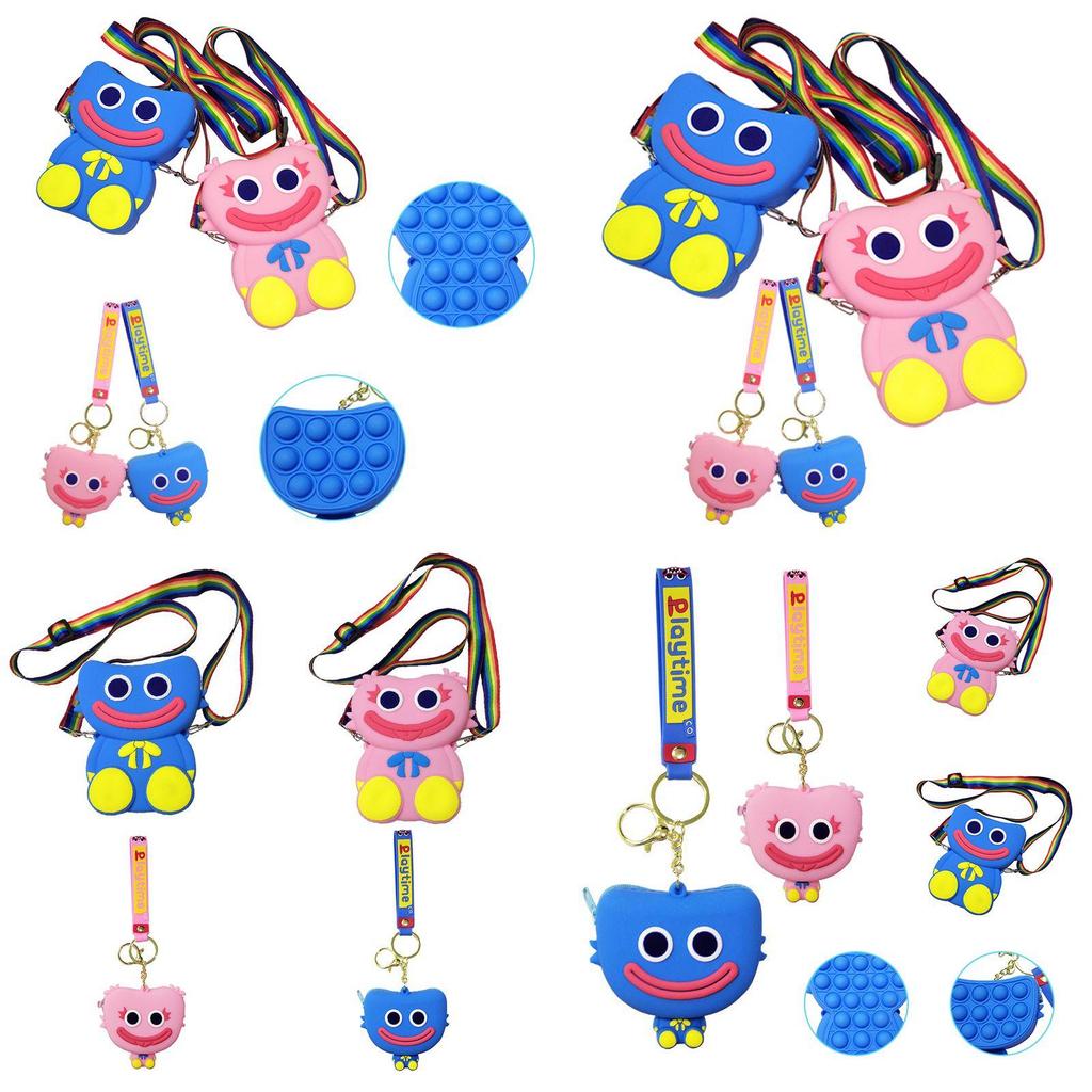 Playtime Poppy Huggy Wuggy Kissy Missy Pop It Shoulder Bag Coin Keychain Purse