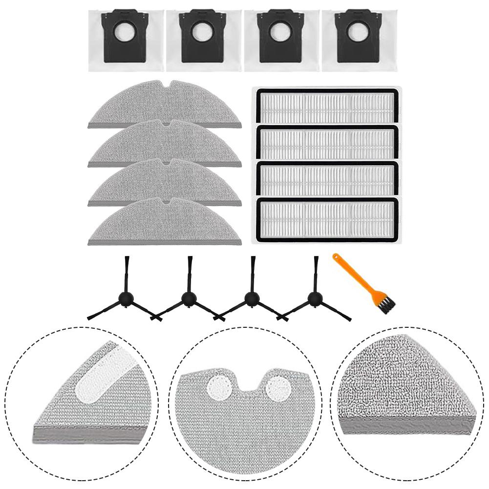 Für Dream D20 Plus Saugroboter Seitenbürste Filter Wischmopp Staubbeutel Reinigungsbürste Zubehör-Set