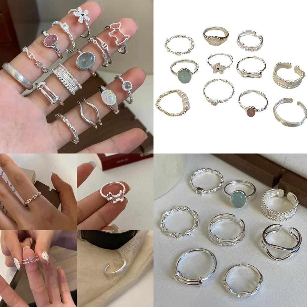 Elegant Korean 925 Sterling Silver Minimalist Ring For Women With Adjustable Open Design And Modern Aesthetic