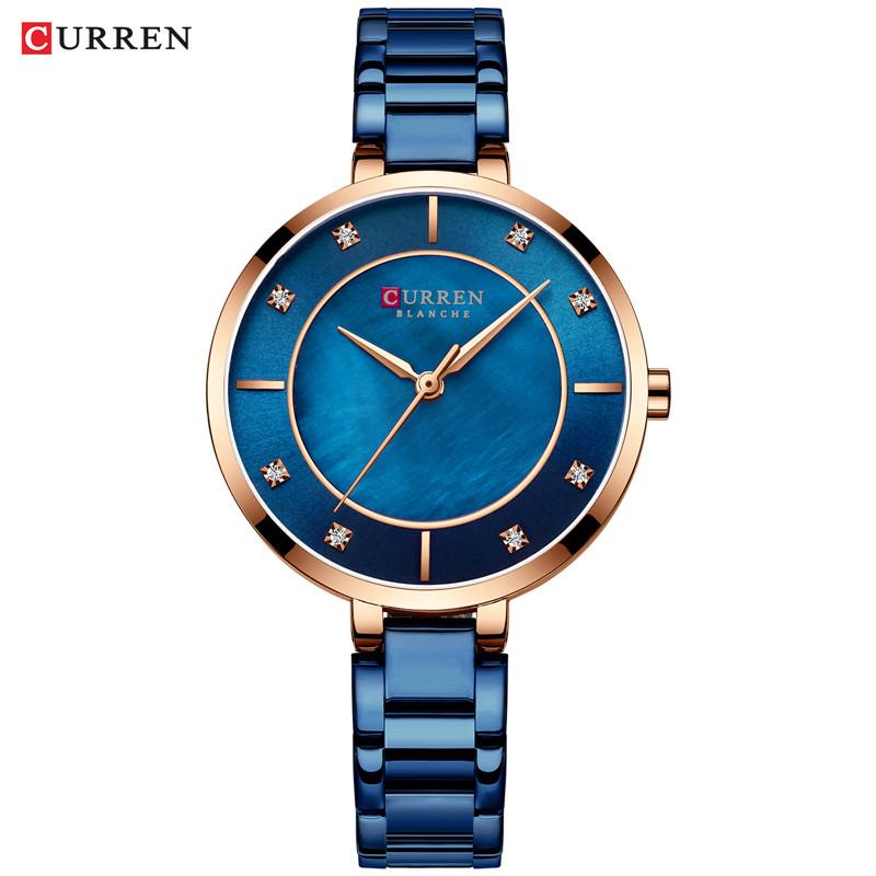 CURREN Women Watch Waterproof Top Brand Luxury Silver Female Clock Stainless Steel Band Classic Bracelet Ladies Wristwatch 9051