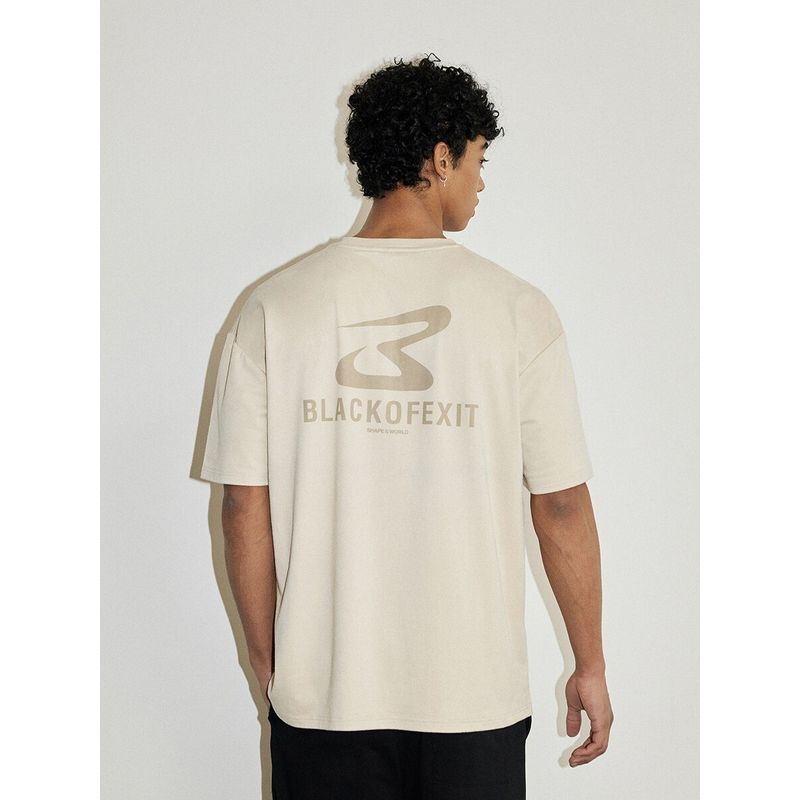 Black of Exit Country Fashion Brand Printing Suede Loose Short Sleeve Men's and Women's American High Street Half Sleeve T-shirt Couple