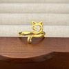 Anello Gatto Geometrico Europeo & Americano, Design Aperto Regolabile, Ornamento Animale Lavorato a Maglia per Dita.