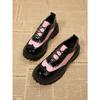 Color-blocked Low-top Shoes for The Fall of 2025 New Platform Lace-up Muffins Plus Size Small Leather Shoes for Women