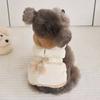 Pom Poms Accents Hooded Dog Vest Thick Fleece Lined Fleece Lined Vest  Outdoor Walks
