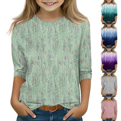 Blusa infantil manga 3/4 estampa casual camiseta gola redonda pulôver