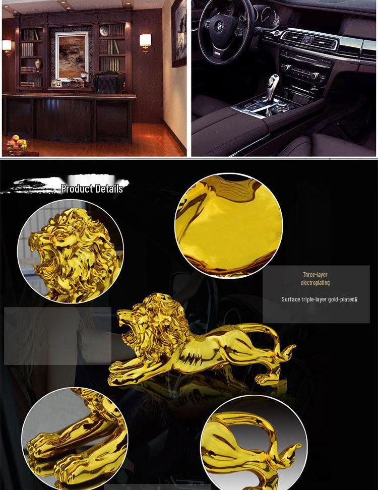 Golden Leopard Car Perfume Ornament: Creative Center Console Decoration for Men