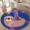 1pc Sloth Rainforest Office Round Area Rug, Under Office Chairs Bedroom Living Room Home Decor, Room Deco