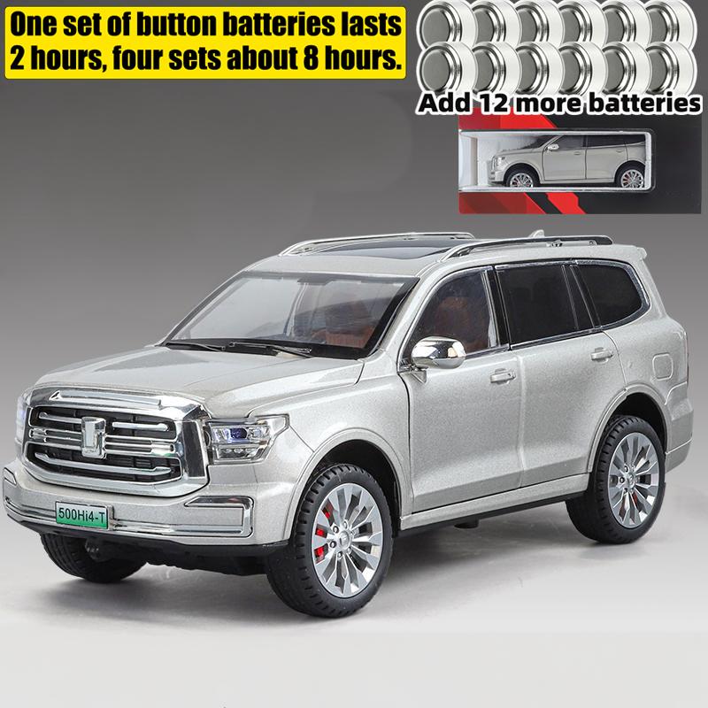 1:24 Great Wall Tank 500 Mittlere Größe Luxus Geländewagen SUV Legierung Druckguss Modellauto Modell Ton und Licht Sammlerstücke Geburtstagsgeschenke