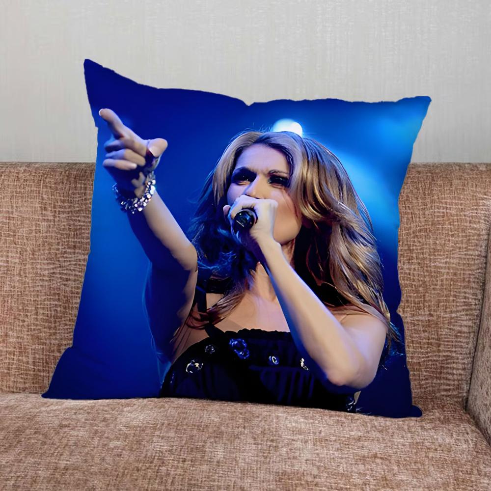 Singer C-Celine D-Dion Pillow Case For Home Bedroom Car Office Decoration Living Room Sofa Cushion Cover Suitable