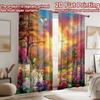 2D flat printing 2pcs Window Drapes Easter Lily Cross Dove Sunrise Digital Printed Polyester Drapes Holiday Decorations for New