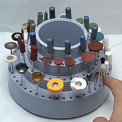 Professional Rotating Round Shape Drill Bit Storage Case Grinding Tool Tip Stand Organizer Jewelry Making Tool for Jeweler