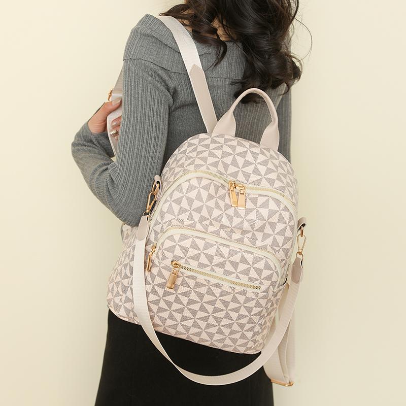 Damen Lederrucksack Bedruckter Moderucksack Weiblicher Reiserucksack