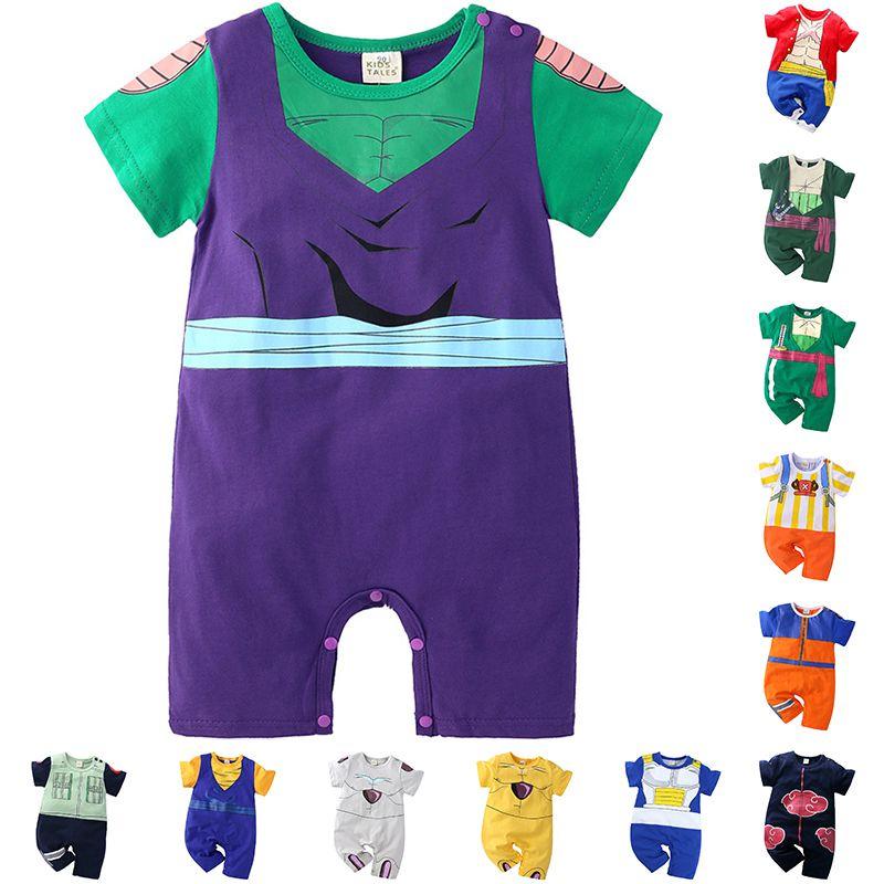 Adorable Baby Romper In Dragon Ball Naruto Luffy Design For Stylish Summer Wear