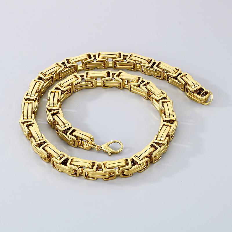 12/15MM Hochwertiges Byzantinisches Großes Armband Für Männer Hip Hop Einfache Kaiserliche Kette Halskette Polierter Trendiger Schmuck Männlicher Charme