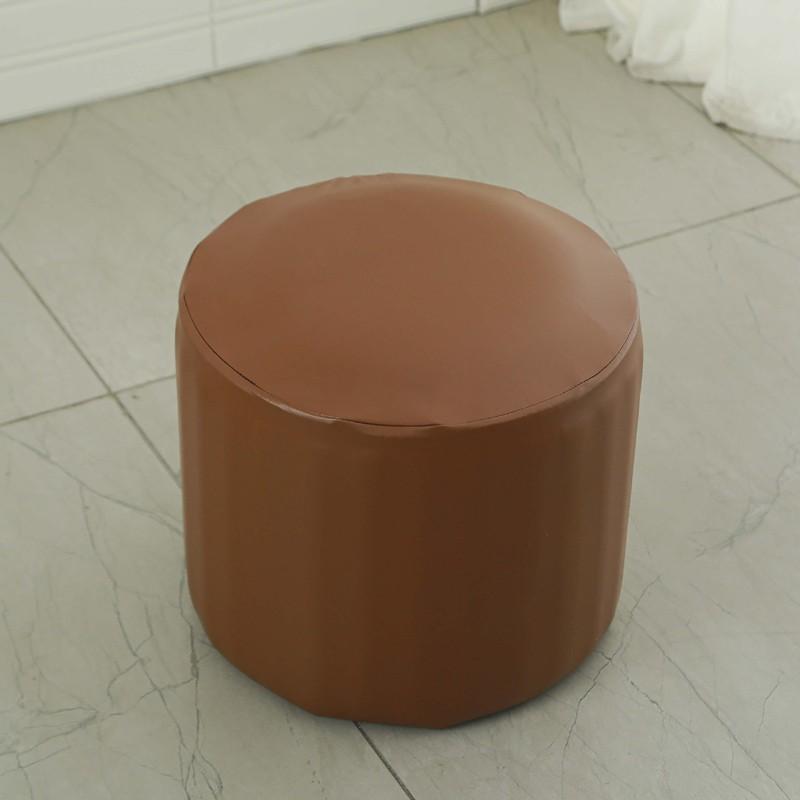 PU Leather Slipcover Waterproof Dustproof Seat Cover Round Footstool Cover Chair Protector For Home Hotel Banquet