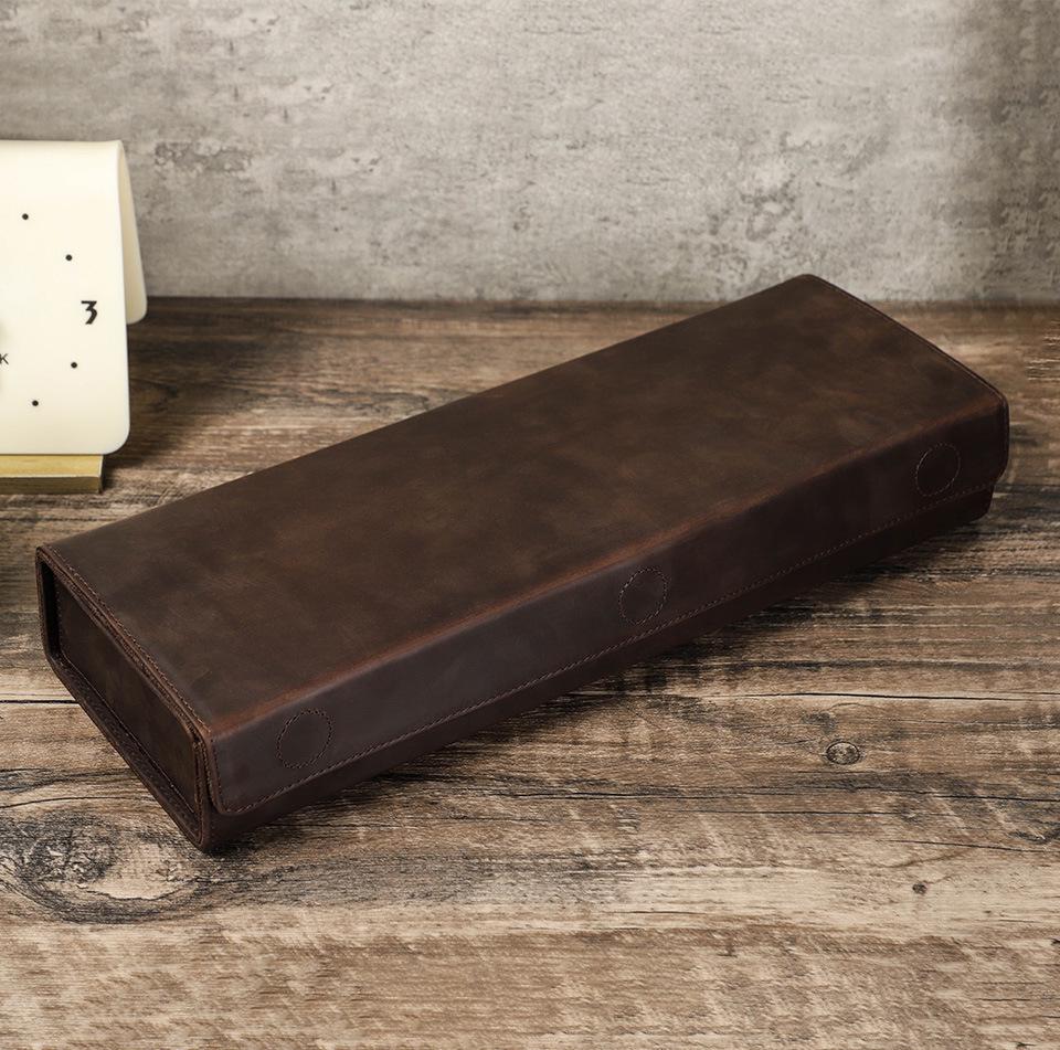 Retro Genuine Leather Eyeglasses & Sunglasses Storage Case – Handmade Six-Pair Organizer