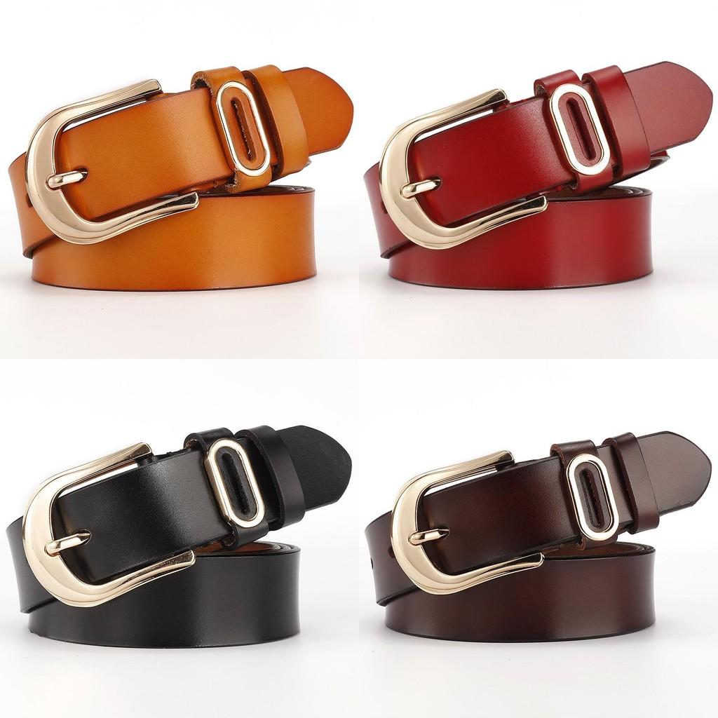 Genuine Women Leather Belt Metal Pin Buckle Jeans Waist Belt Decoration Fashion