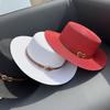Flat Top Straw Hat Women's Summer Seaside Beach Sunshade Sunscreen Hat Straw Top Hat
