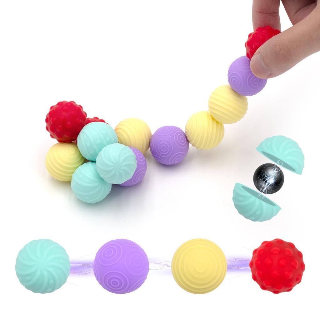 Silicone Magnetic Sensory Balls Fidget Toy for Autism Calming Fidgeting Toy for Kids Adults Anxiety Relief Stress Sensory Toy